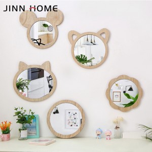 Wooden flower shaped Wall Decor Hanging Mirror