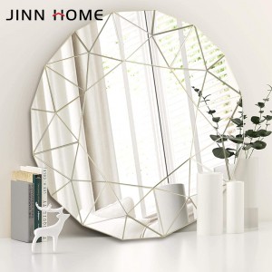 Home Decorative Small Wall Hanging Round Gold Mirror Design Simple Octagonal