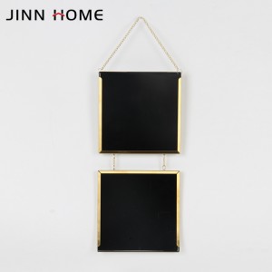 Double Couplets Chain Connection Square Gold Floating Metal Picture Frames