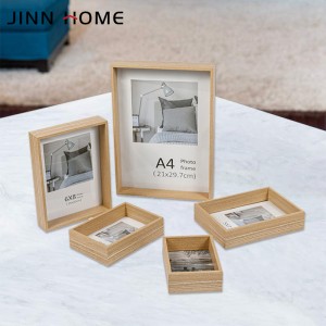 Wooden 5 Pack Gallery Shadow Box Wall Frame Set