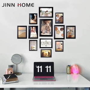 Home Wall Decor Wooden Photo Frame Gallery- 12 Pieces