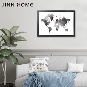25.4″x17.4″ Black Wooden Photo Frame Map Picture Display Wall Decor