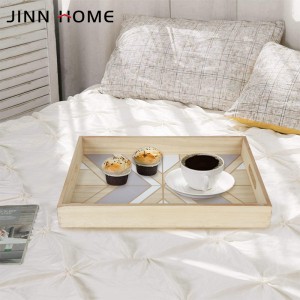 Large Hand Made Decorative Wooden Serving Trays for Coffee Table