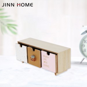 Wooden Table Stand Storage Cases PU Painted Wood Box