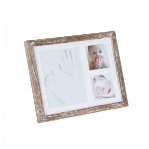 Rustic brown MDF Baby Moments Keepsake Hands and Feet print Frame