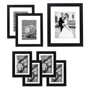 4X65X7 A411x14 Black Picture Frame with Shatter-Resistant Glass – Displays 8×10 Photos with Mat or 11×14 without Mat
