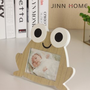 4×4 Baby Picture Frame Frog Shape Wooden Photo Frame,Desktop Photo Frame for Baby, Children