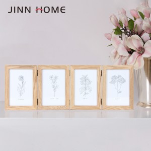 Professional Design China Handmade 2 Pack Double Wood Hinged Picture Frames Double Photo Frame for Table Desk Top