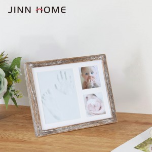 Hot New Products China Custom Printed Paper Baby Foot and Hand Print Photo Frame 4*6′′