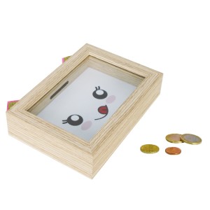 Sweet Shadow Box Frame, Wooden Money Box, Wedding Wood Bank