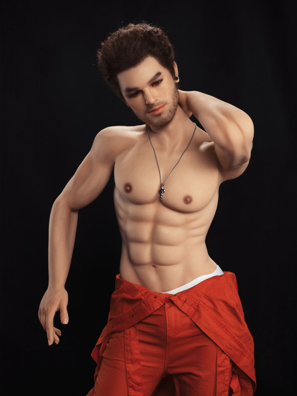 180cm Adult male Dolls Muscle Silicone real hair transplant sex doll for Women Gays