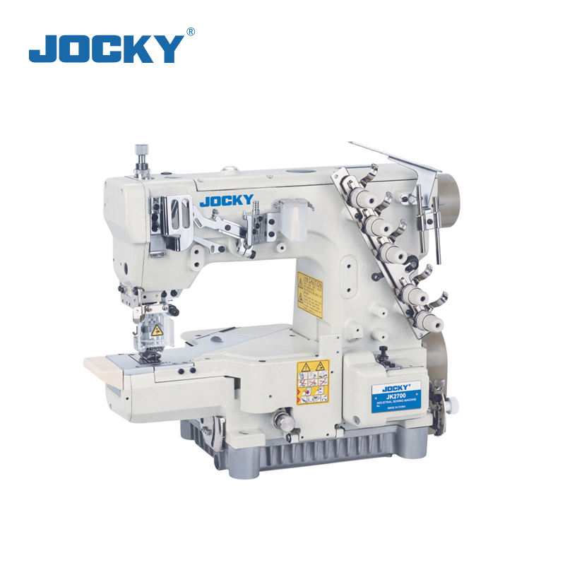 JK2700-356M 3-х игольная 5-ниточная швейная машина с блокирующим механизмом и цилиндрической платформой