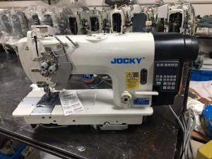 JK8752E máquina de costura industrial automática com agulha dupla e ponto fixo