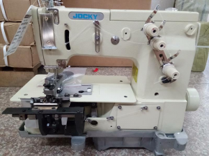 JK2000C Двухигольная швейная машина с плоской платформой и петлями для ремня
