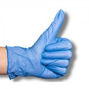Γάντια μιας χρήσης μπλε βινυλίου χωρίς σκόνη που χρησιμοποιούνται ευρέως σε πολλά αρχεία