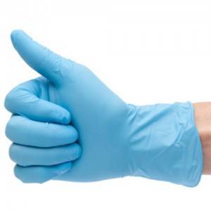 Kumportableng Powdered Nitrile Gloves na malawakang ginagamit sa mga industriya