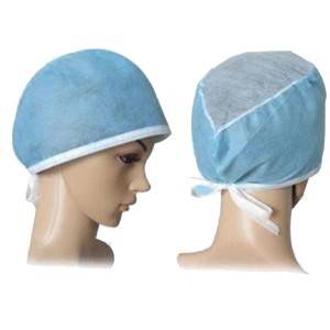 Non Woven Doctor Cap na may Tie-on