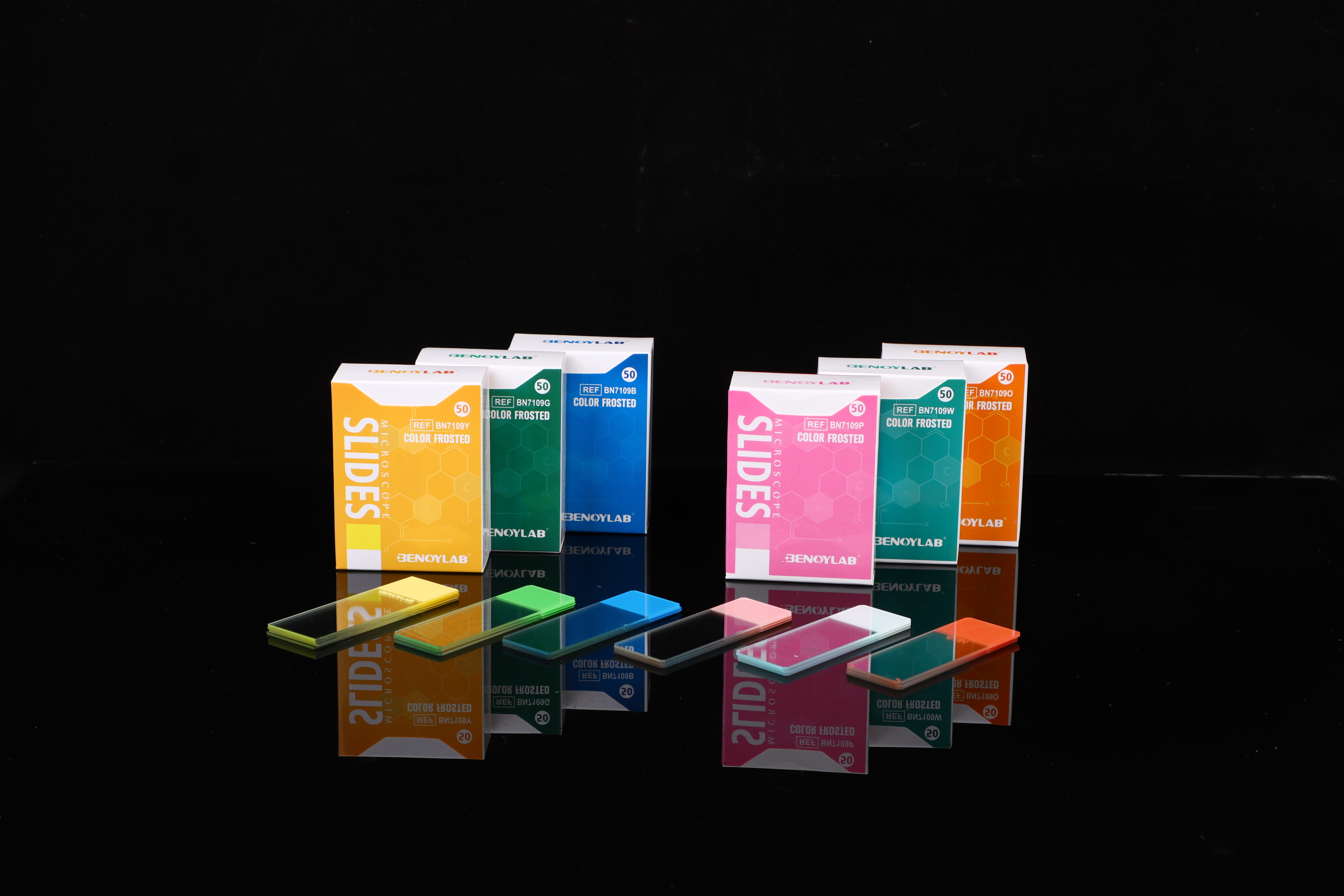 COLOR FROSTED MICROSCOPE SLIDES