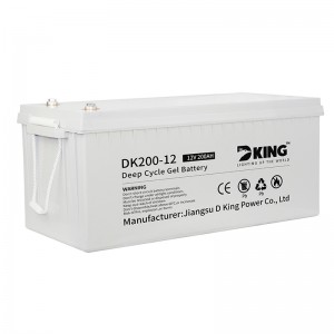 DKGB-12200-12V200AH सीलबंद रखरखाव मुक्त जेल बैटरी सौर बैटरी