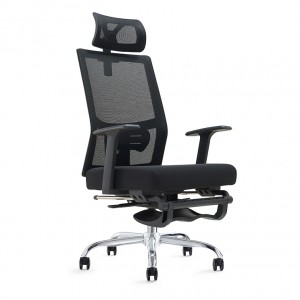 Ergonomic Executive Black Mesh Office Chair With Footrest
