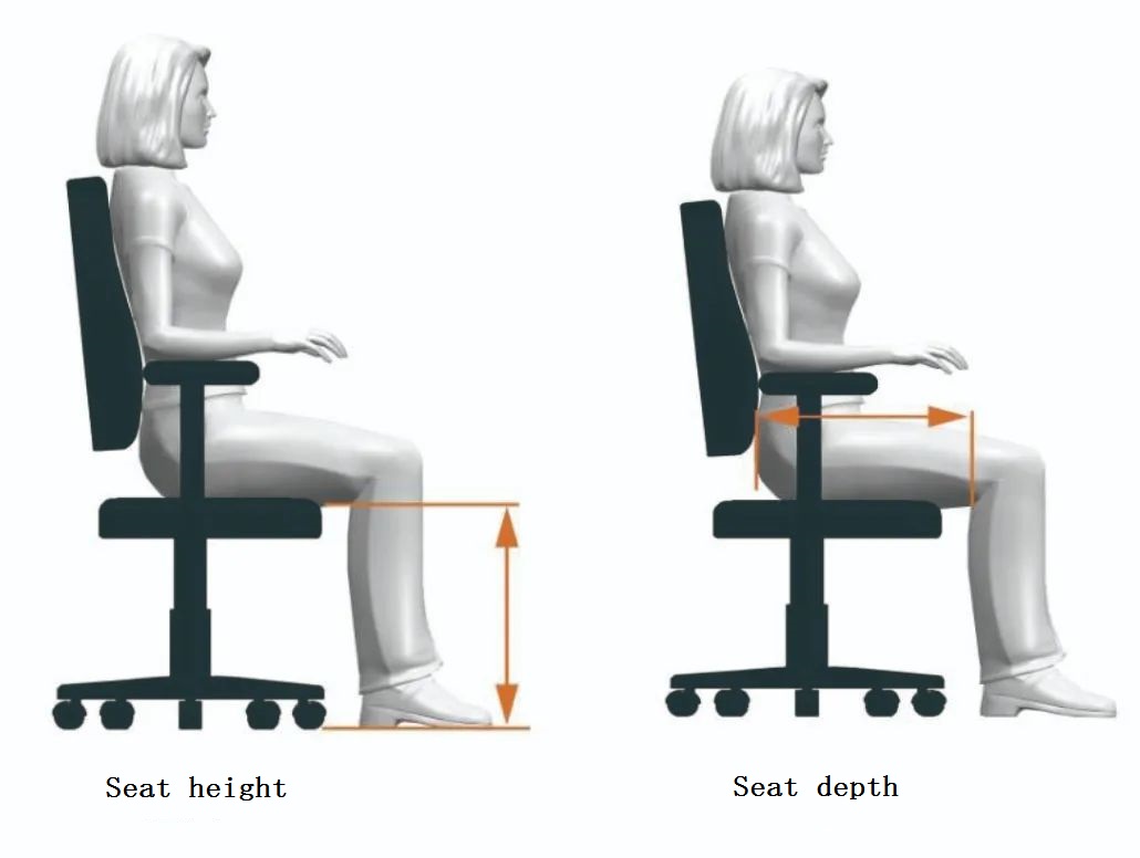 About the office chair size