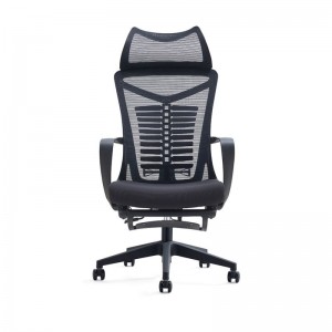 Comfortable Reception Furniture Reclining Cheap Ergonomic Office Mesh Chair with Footrest