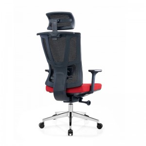 2023 Latest Design Adjustable Armrest Heavy Duty Functional Mechanism Nylon Caster Executive Computer Manager Office High Back Blue Fabric Chair