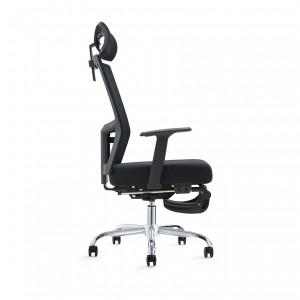 Ergonomic Executive Black Mesh Office Chair With Footrest
