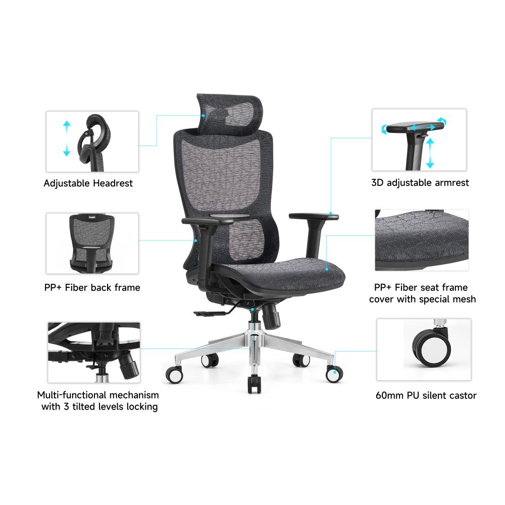 The composition of the office chair