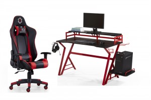 Modern Black And Red Computer PC Laptop Gamer Gaming Desk