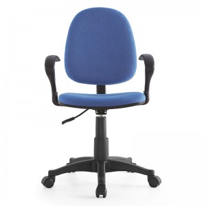 Excellent quality Blue Fabric Mid Back Executive Office Chair With Armrest