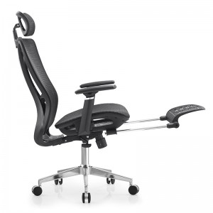 Newly Arrival China Modern Adjustable Black Mesh Fabric Ergonomic Executive Office Chair with Footrest
