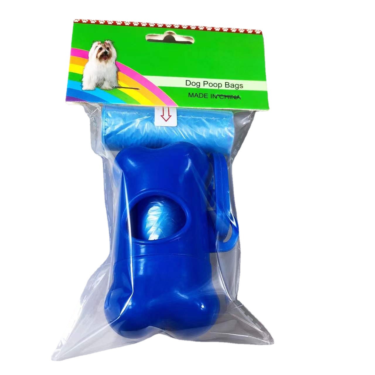 Дозатор за боклук за кучешки изпражнения Почистваща чанта Чанта за носене с 15 торби за боклук