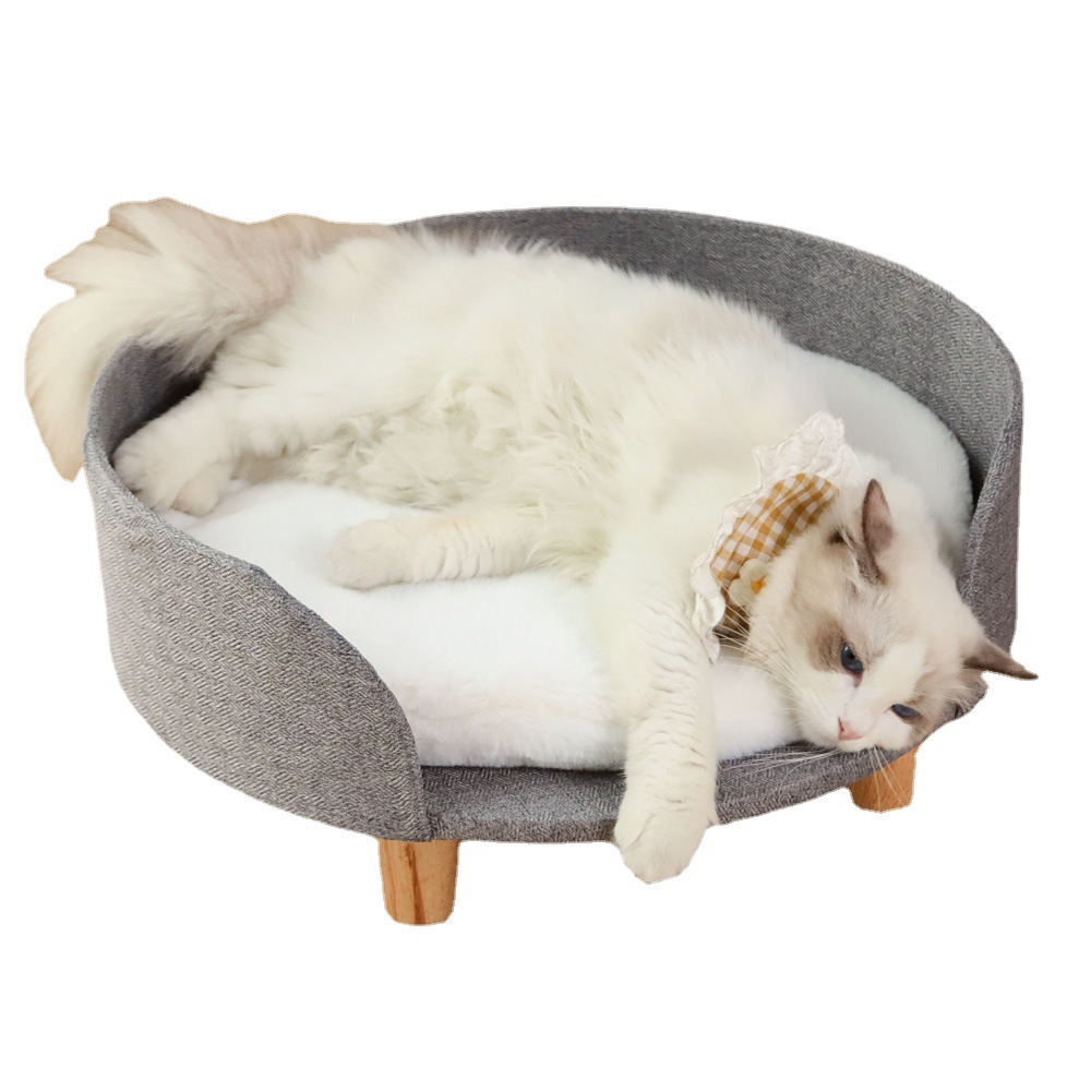 Factory direct sofa dla zwierząt projekt hurtowy miękkie łóżko dla kota i psa żwirek dla kota odpinany okrągłe łóżko dla kota