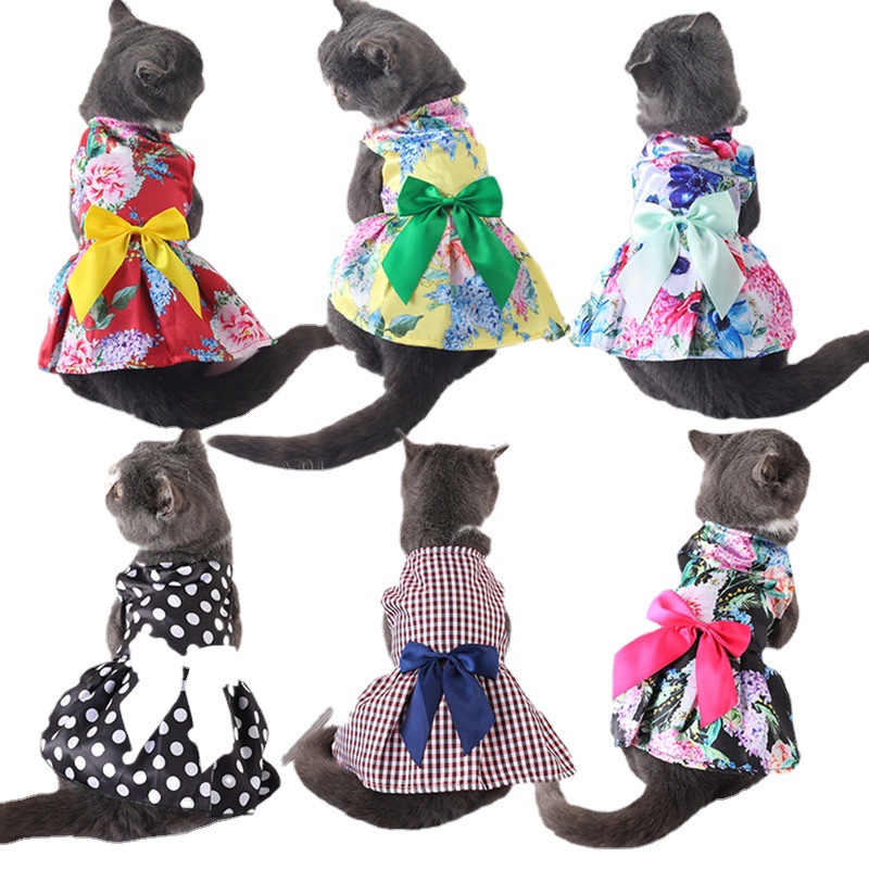 Vestidos florales de alta calidad para perros, vestidos bonitos de vacaciones para gatos y perros
