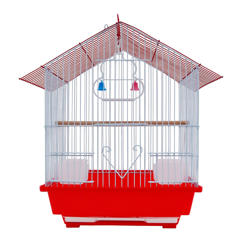 Висококвалитетни склопиви метални кавез за мале папагаје у боји са дрвеним рамом и кутијом за ручак