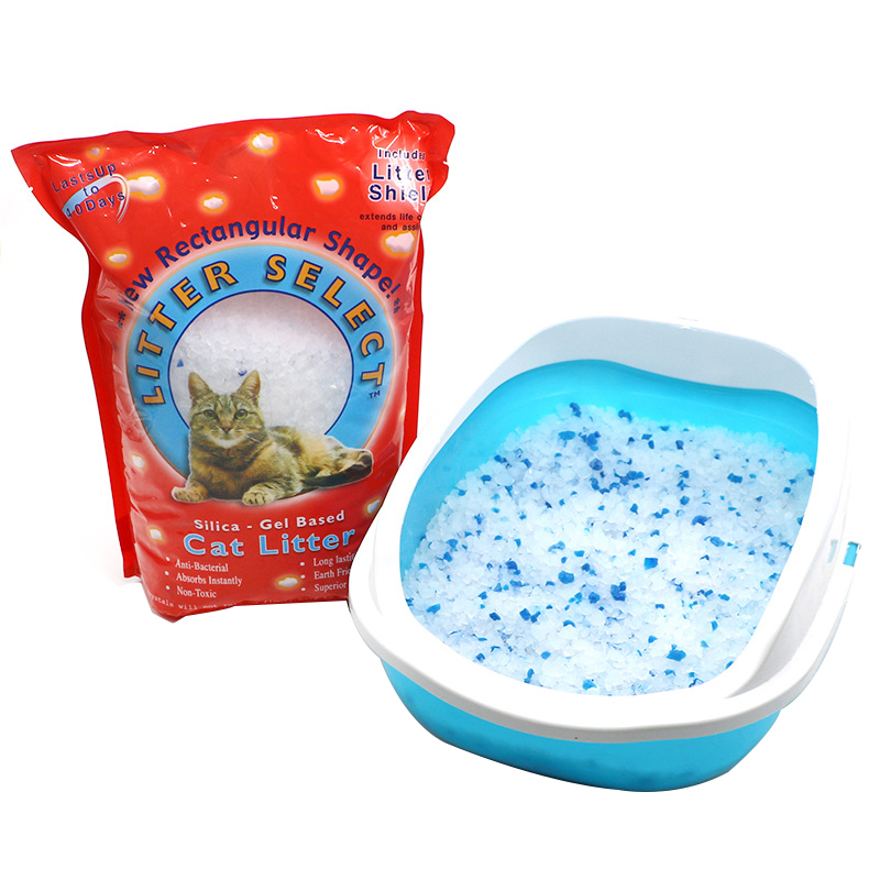 도매 저렴한 가격 천연 먼지가없는 탈취제 대량 크리스탈 냄새 제어 고양이 블루 실리카 젤 크리스탈 실리콘 고양이 쓰레기