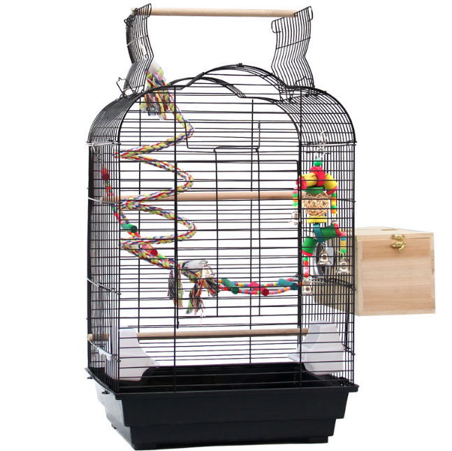 China factory metal white parrot cage with tray bird breeding cage open top feeding bird cage