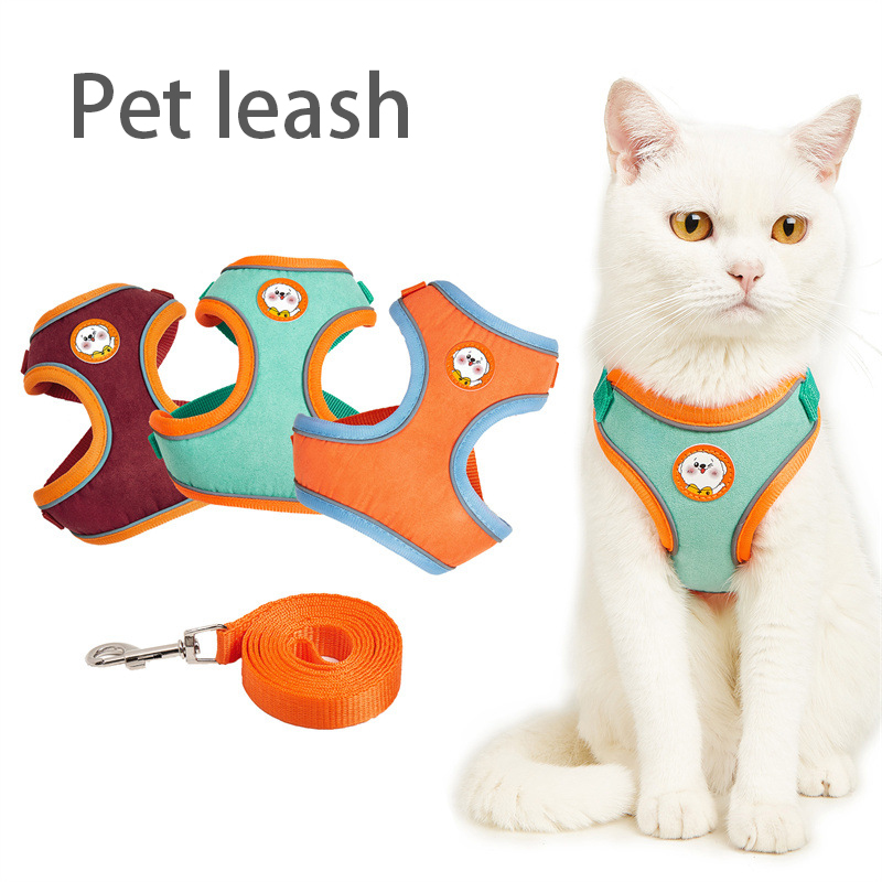 Best Selling Reflective Suede Fabric Retractable Pull-Free Dog Harness Dog Harness