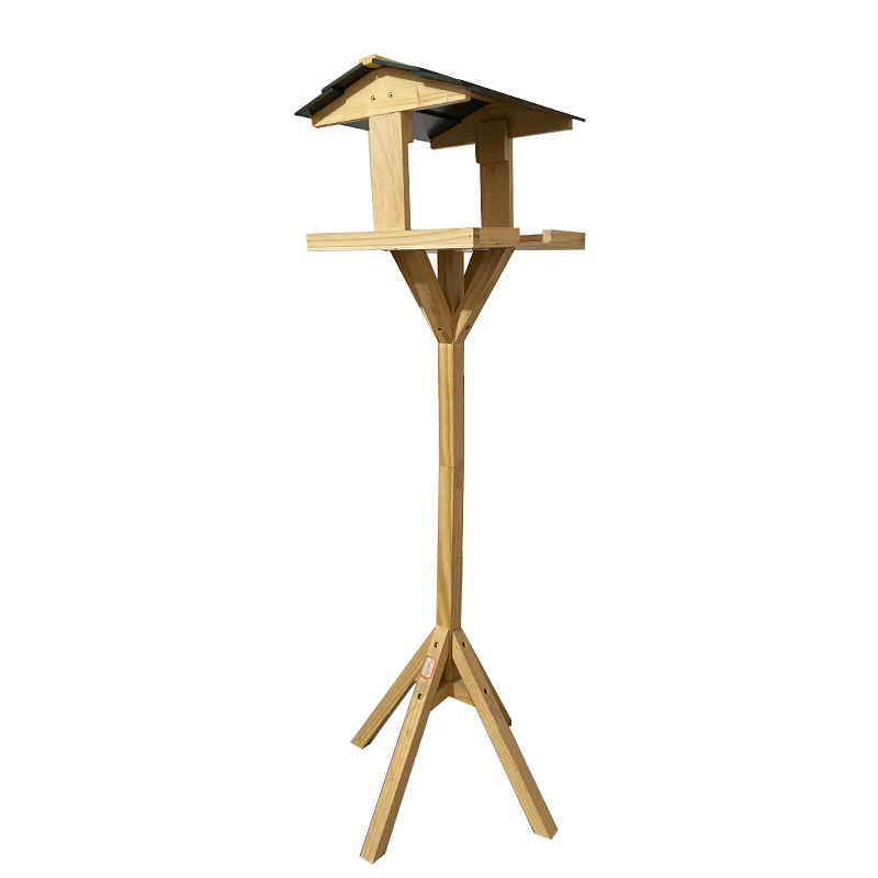 Wysokiej jakości drewniany karmnik dla ptaków montowany na korytarzu na świeżym powietrzu