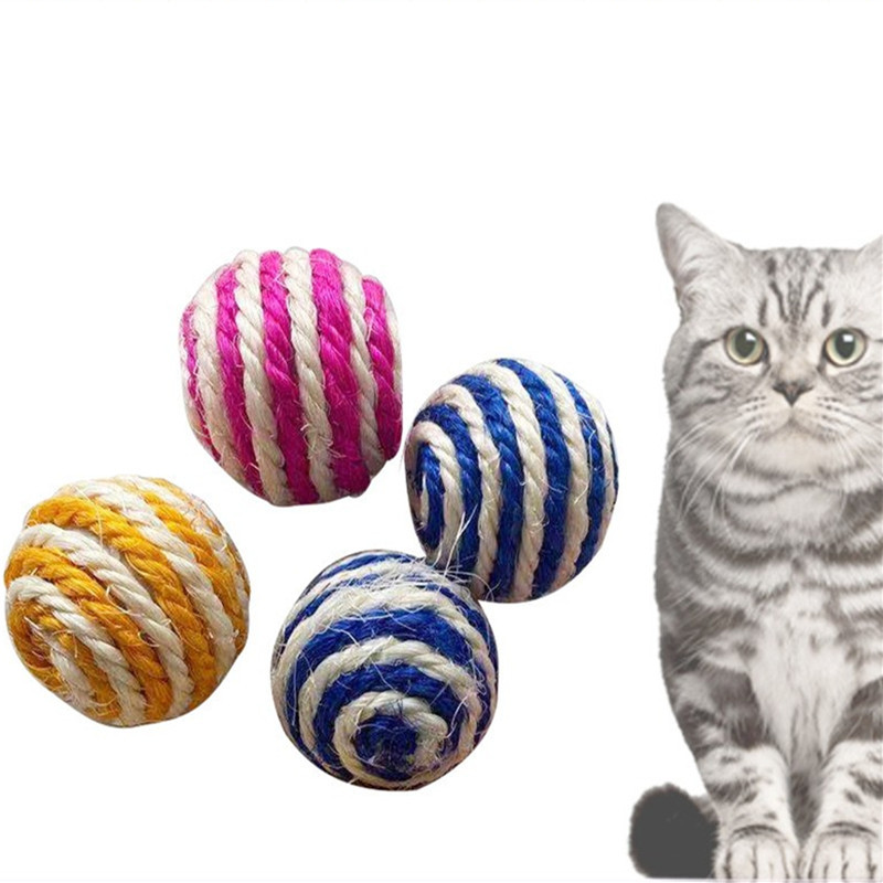 Manufacturer wholesale bite resistant cat toy sisal ball cat scratching ball toy