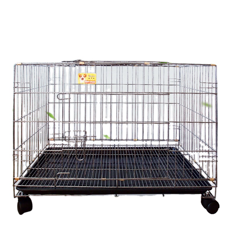 Nueva jaula de metal negro para perros, jaula plegable grande duradera para exteriores para mascotas