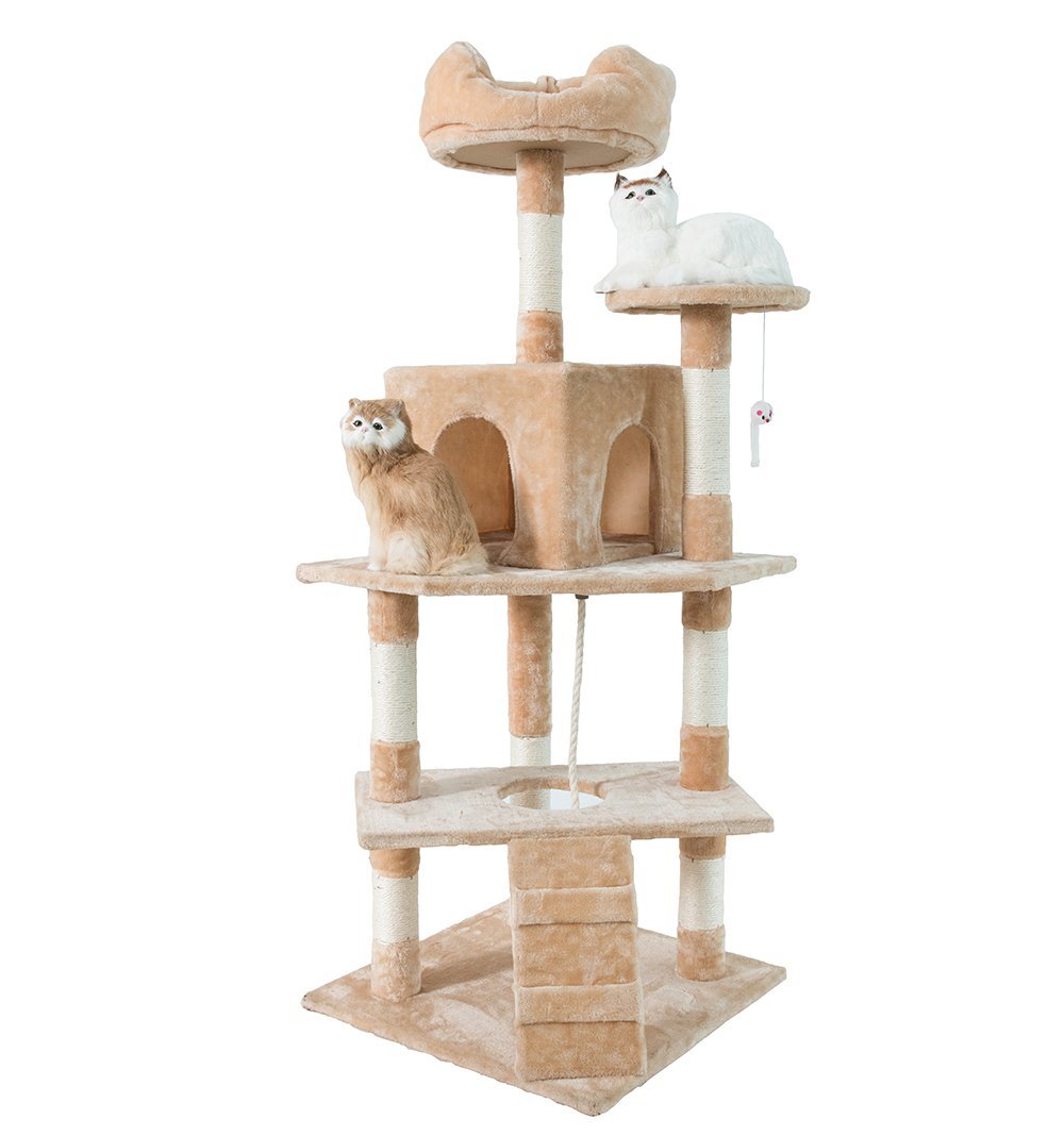 Venda imperdível de flanela de três camadas de madeira maciça arranhador de gato prateleira multifuncional para gatos