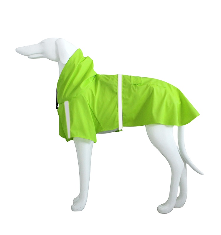 Engros tilpasselig justerbar reflekterende vandtæt hunde regnfrakke med hætte