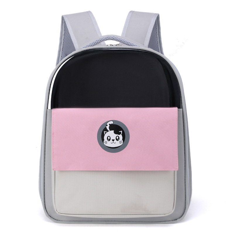Contrast color candy color Oxford cloth breathable cat bag pet cat backpack