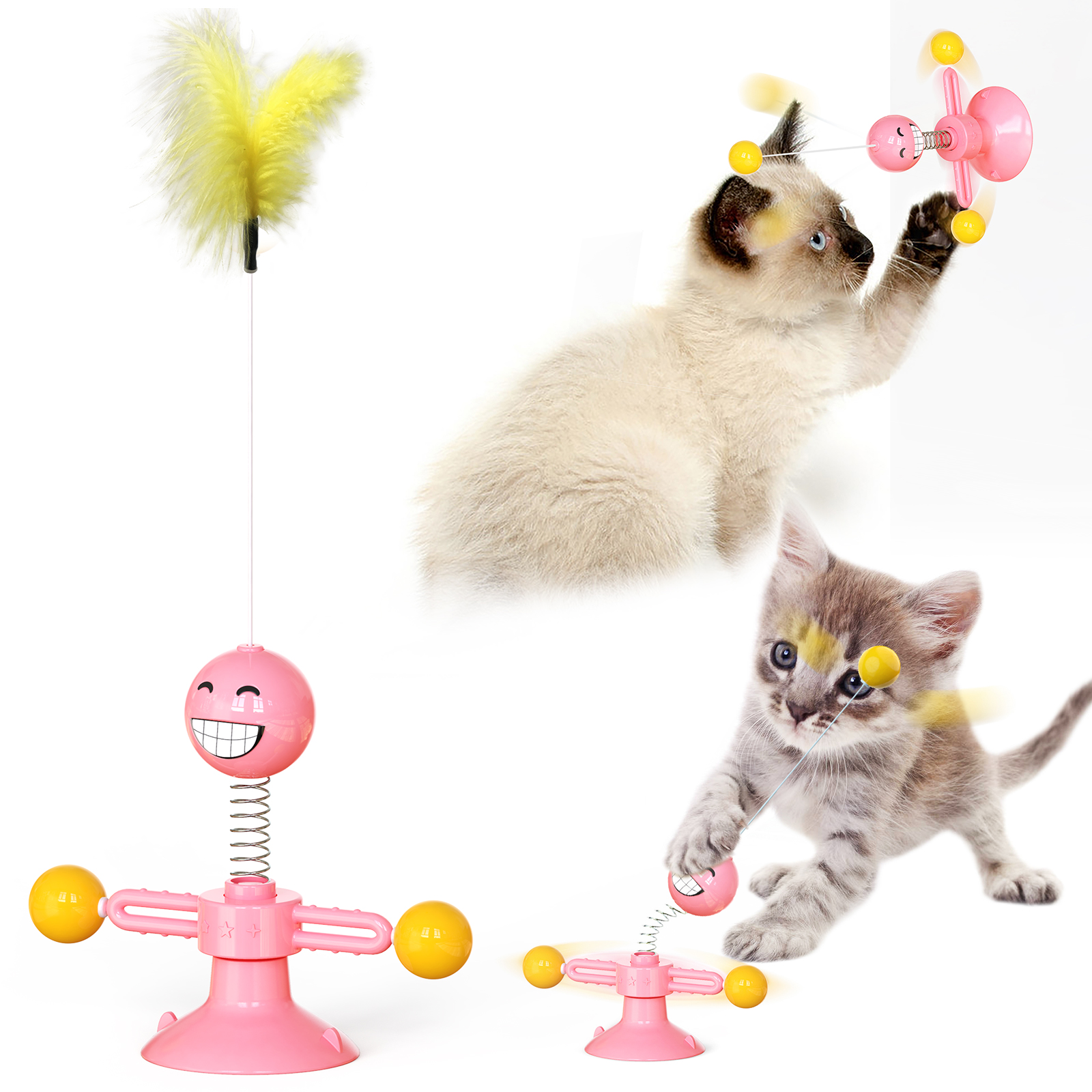 Hot Selling Funny Cat Artifact Spring Human Cat Toy Feathered Cat Toy