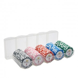 Pokerchipset met golfdesign-trays van acryl