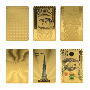 24k zlatne PVC plastične karte za igranje.