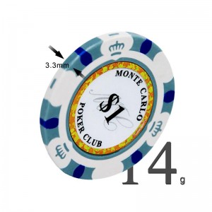 Top Suppliers 14G Clay Las Vegas Two Tone Poker Chip with Sticker