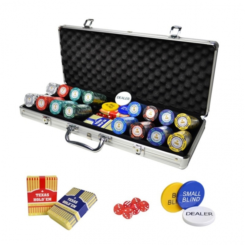 Алюмінієва коробка з набором фішок для покеру Dollar Monte Carlo
